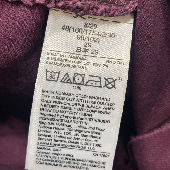 Gap maroon favorite Jegging jeans size 8 NWT - Picture 10 of 10